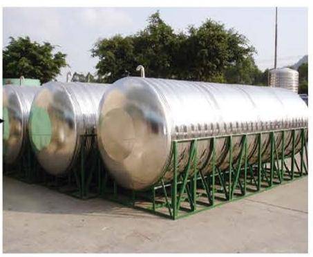 Horizontal tanks on a project site