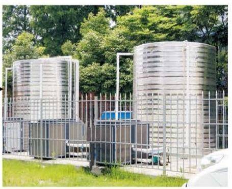 Hot-water tanks at a school